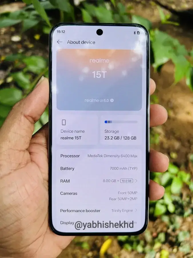 Realme 15T Leak