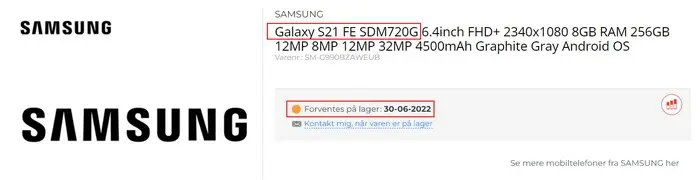  Samsung Galaxy S21 FE 4G 
 
