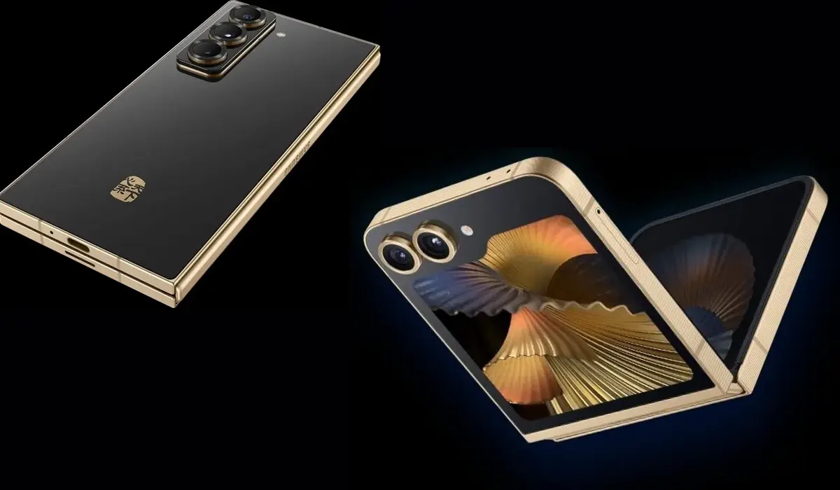 Samsung W25 Foldable Phone with Gold Accents 